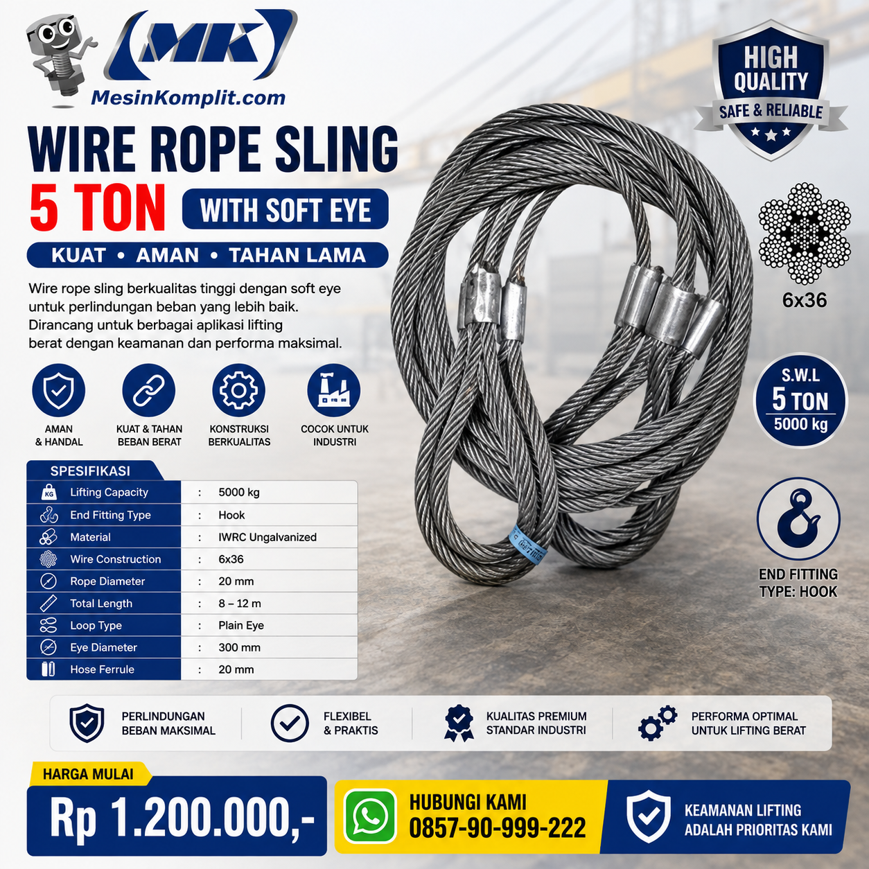 Sling Wire Rope 5Ton (TSK...